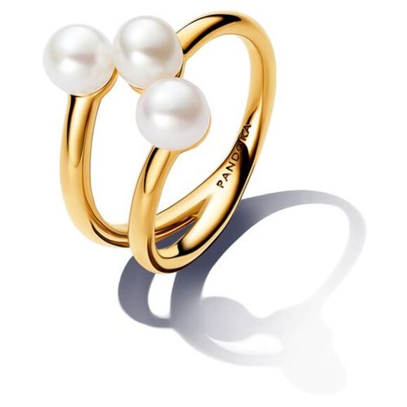 Pandora Jewelry - Pandora Treated Freshwater Cultured Pearl Open Ring 14k gold plating
